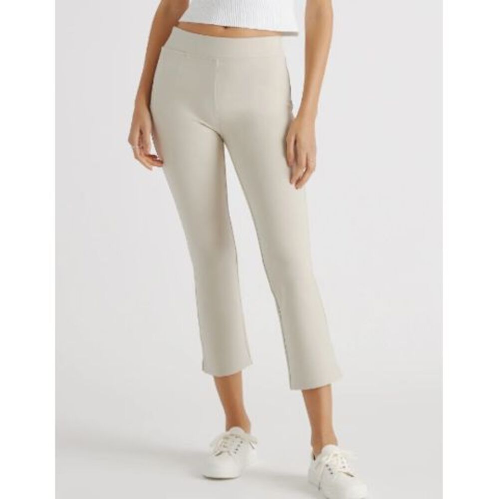 Quince Women's Ultra-Stretch Ponte Kick Flare Pants Cream XS